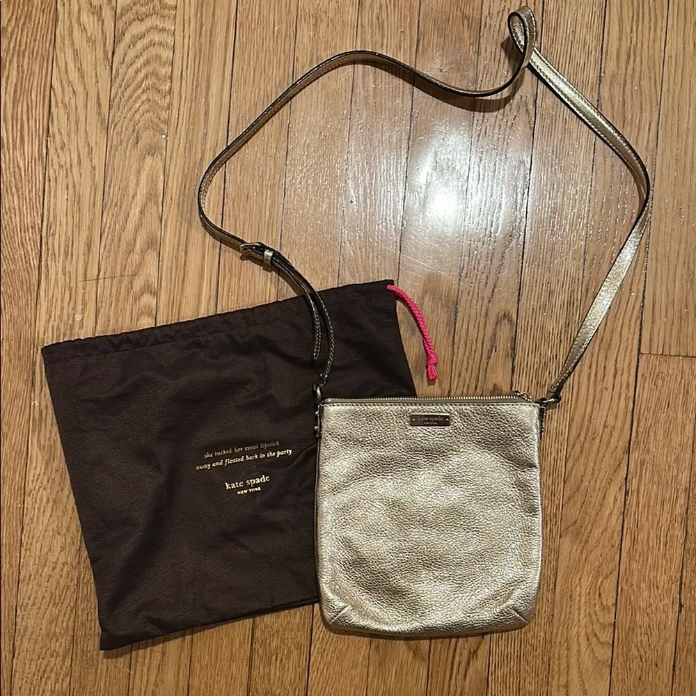 Kate Spade Gold Crossbody Bag with Dustbag - Picture 1 of 8